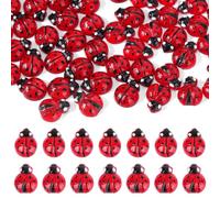 lasuroa 120pcs Mini Coccinelle Resine, Mignonnes et Minuscules avec 2 Styles Figurines d'animaux Miniatures Décoration Maison de Poupée Micro Paysage pour Cadeaux d'anniversaire et de Noël