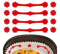 lasuroa 12pcs Aimants pour Friteuse à Air, Résistants aux Hautes Températures avec Boucle en Silicone pour Verrouiller les Doublures et Sécuriser le Panier (Rouge)