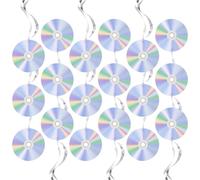 lasuroa 18pcs Décorations de Fête des Années 90, Tourbillons Suspendus Découpes CD Disco Rétro Irisées Banderoles de Plafond sur Thème Musique l'Ère Y2K pour Fête d'Anniversaire Années 1990 et 2000