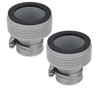 lasuroa 2pcs Adaptateur Connecteur Tuyau Piscine Type B 1,25" à 1,5", Raccords Tuyau avec Joint en Caoutchouc Anneau Métallique Réglable pour Pompes Filtration Systèmes au Sel Piscines Hors Sol