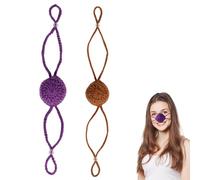 lasuroa 2pcs Cache-Nez d'hiver en Crochet, Coupe-Vent et Confortable pour Le Ski et Les Activités par Temps Froid pour Femmes Hommes (Marron, Violet)