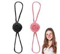 lasuroa 2pcs Cache Nez Hiver, en Laine pour le Nez Froid Coupe-Vent en Crochet Confortable Protecteur Cache-Nez pour Femmes Hommes Extérieur Poussière Ski (Noir + Rose)