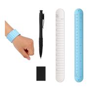 lasuroa 2pcs Effaçable Bloc Note Poignet, Silicone Portable Liste de Choses à Faire Bracelet Rappel Réutilisable Bracelet Mémo avec Stylo et Gomme pour Étudiants Enseignants Infirmières (Blanc & Bleu)