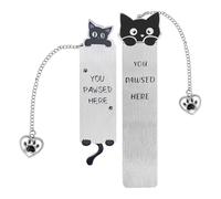 lasuroa 2pcs Marque-Pages Chat pour Femmes, Jolis Marque-Pages Esthétiques Accessoires de Lecture Amusants Amoureux des Chats Cadeaux pour les Amoureux des Livres Adolescents Enfants Garçons et Filles