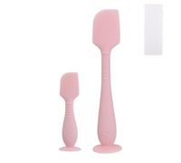 lasuroa 2pcs Spatules Crème pour les Fesses de Bébé avec Étui, 2 Tailles Applicateur Pâte en Silicone Souple et Flexible Spatule Crème Contre l'Érythème Fessier Brosse pour Fesses Nouveau-Né (Rose)
