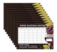 lasuroa 30pcs Cartes de Dégustation Vin, Feuilles Notes Dégustation à L'aveugle Cartes D'enregistrement Accessoires pour Fêtes Vintage pour Événements Vin et Réunions de Club
