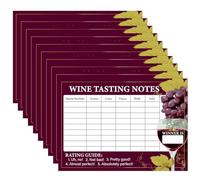 lasuroa 30pcs Fiches de Dégustation Vin, Fiches Notes Dégustation à L'aveugle D'évaluation Indispensables Vintage pour Amateurs de Vin et les Soirées à Thème