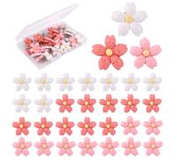 lasuroa 30pcs Punaises Décoratives en Forme de Fleur, Punaises Décoratives Florales pour Tableau d'Affichage Carte Fournitures Scolaires (Style Cerisiers en Fleurs)