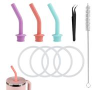 lasuroa 3pcs Paille de Remplacement Gourde pour Hydroflask All Around Travel Tumbler, Paille en Silicone Reutilisable avec Rondelles pour Hydroflask Travel Tumbler 32oz 40 oz