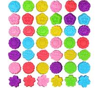 lasuroa 42pcs Réutilisables Caissettes Cuisson Silicone, 7 Styles Moules Silicone Forme Fleurs Antiadhésif Mini Moules à Cupcakes & Muffins pour Fabrication Savon Gelée Bonbons (Multicolore)