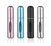 lasuroa 4pcs Atomiseur de Parfum, 5 ml Mini Flacon Pulvérisateur Voyage Rechargeable pour Activités de Plein Air pour Hommes et Femmes (4 Couleurs)