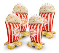 lasuroa 4pcs Ballons Popcorn Géants de 153cm, 3D à Poser Ballon Aluminium Décorations pour Carnaval Thème Cirque Soirée Cinéma Anniversaire Baby Shower Bar à Popcorn et Fête Cannes