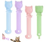 lasuroa 4pcs Cuillères Nourriture pour Chats, 4 Couleurs Distributeur de Nourriture Léchable Mignon pour Purées Snacks Liquides (Bleu Vert Rose Violet)