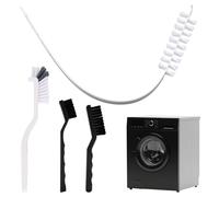 lasuroa 4pcs Kit Brosses de Nettoyage pour Machine à Laver, Outil Nettoyage Laveuse à Chargement Frontal ou Accessoires 1 Brosse de Tambour et 3 Brosses Crevasses pour Espaces Restreints