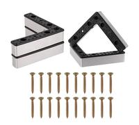 lasuroa 4pcs Pieds Canapé de Remplacement, 2,7cm de Haut en Forme L avec Vis Pieds Meuble Plastique Étanches pour Sofa Table et Chaise Jardin Extérieur