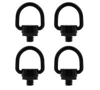 lasuroa 4pcs Porteur Articulé à Vis à Anneau D, Acier Inoxydable Vis Fixation Caméra 1/4"-20 Mousqueton Libération Rapide Accessoire pour Appareils Photo DSLR Trépieds Perches Selfie Dragonnes (Noir)