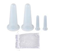 lasuroa 4pcs Ventouses Faciales en Silicone, Outil de Massage Anti-Âge pour Visage Sachet Gaze Joues et Yeux Thérapie Par Ventouses Sous Vide pour le Soin Peau et la Réduction des Rides (Transparent)