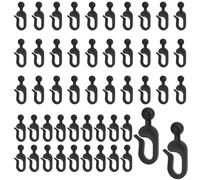 lasuroa 50pcs Crochets en Plastique pour Rideaux de Tonnelle, Coulissants et Durables pour Moustiquaires Auvents Rideaux Salle de Bain la Maison et l'Hôtel (Noir)