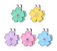 lasuroa 5pcs Marqueurs Balle Golf Magnétiques à Clip pour Chapeau, en Forme de Fleur Aimants Puissants Accessoires Décoration de Golf pour Femmes Hommes Golfeurs Sac Casquette (5 Couleurs)