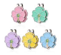 lasuroa 5pcs Marqueurs Balle Golf Magnétiques pour Femmes, Acier Inoxydable avec Pince à Chapeau en Forme de Fleur pour Femmes Chapeau Décoration de Sac