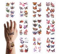 lasuroa 60 Tatouages Temporaires Papillons pour Enfants, Autocollants de Tatouages Éphémères Imperméables sur le Thème Papillons Parfaits pour les Fêtes d'Anniversaire des Garçons et des Filles