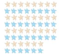 lasuroa 60pcs Mini Étoiles de Mer Résine, Miniatures Petites Décorations d'Étoiles Mer Décoration Thématique Océan-Plage pour Créations DIY Été Fête Mariage Décoration d'Intérieur (Bleu, Blanc)