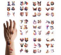 lasuroa 60pcs Tatouages Temporaires Aquarelle Animaux pour Enfants, Autocollants de Éphémères Imperméables le Thème des Animaux Bras Épaules Fête D'anniversaire Cadeau Garçons et Filles (10 Feuilles)