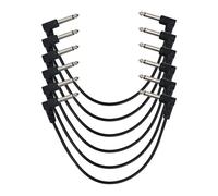 lasuroa 6pcs Câbles Patch Guitare 30cm, Câble Patch Auxiliaire Guitare 1/4" TS Angle Droit Câbles Connexion Sans Bruit pour Pédales d’Effet Instrument Ampli Mixeur Basse Électrique (Noir)