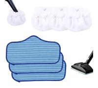 lasuroa 6pcs Réutilisables Accessoires pour Nettoyeurs Vapeur, 3 Bleus Tampons Nettoyage Microfibres & 3 Bonnets Triangulaires Double Couche Chiffons Balais à Franges pour Dupray Nettoyeurs Vapeur