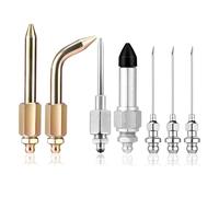 lasuroa 7pcs Kit d'Accessoires pour Pistolet à Graisse, Comprenant 3 Buses de Graisse, 1 Distributeur d'Aiguille, Raccord en Caoutchouc, Mamelon Coudé et Droit pour Petit Espace Étroit Trou Profond