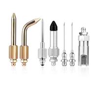 lasuroa 7pcs Kit d'Accessoires pour Pistolet à Graisse, Inclure 2 Buses de Graisse, 1 Distributeur d'Aiguille, Raccord en Caoutchouc, Mamelon Coudé et Droit et Coupleur Fendu, pour Espaces Restreints