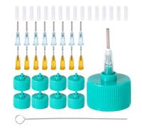 lasuroa 8pcs Bouchons Applicateurs de Précision, Bouchons de Peinture de Précision avec Aiguilles Rondes et Plates Couvercle d'Applicateur de Peinture Polyvalent pour Bouteille avec Col Taille 24-410