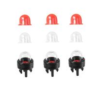 lasuroa 9pcs Pompes d'Amorçage Carburateur Clipser 188-512-1 et Poire d'Amorçage, Petits Moteurs Poulan Echo Ryobi Homelite Bolens pour Husqvarna Craftsman Walbro Tronçonneuses(Transparentes+Rouges)