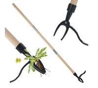 lasuroa Arrache-Mauvaises Herbes Vertical, 100cm Manche Long Tête en Alliage D'aluminium à 4 Griffes Arrache Facilement Chardons et Les Racines de Pissenlits sans se Baisser ni S'agenouiller