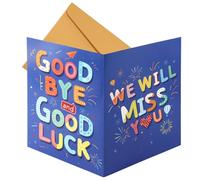 lasuroa Carte d'Adieu Géante, 40x27cm Message avec Enveloppe pour Collègue Retraite Enseignant Patron Amis (Bleu)