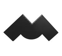 lasuroa Carte d'Amélioration Barbier avec Indicateur Mesure, Outil Mise Forme Ligne Capillaire en Forme W Carte Bordure en Spray Couleur Réutilisable Gabarit Barbe Noir pour Hommes