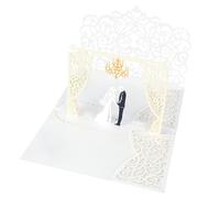 lasuroa Carte Mariage pour les Mariés, Carte de Félicitations Pop-Up Blanche avec Porte Monnaie et Enveloppe Cadeau de Élégant pour Fiançailles Mariage Fête Prénuptiale Salutation