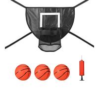 lasuroa Ensemble de Panier de Basket Trampoline, Panier de Basket pour Trampoline Étanche Panier de Basket pour Trampoline Doux pour Les Amateurs de Basket-Ball de Tous Âges (Noir)