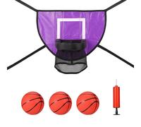 lasuroa Fixation Panier Basket-Ball pour Trampoline, But Basket-Ball Universel Trampoline avec 3 Mini Ballons Basket et 1 Pompe, Accessoires Trampoline Installation Facile pour Basket-Ball (Violet)