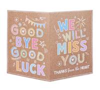 lasuroa Grande Carte D'adieu, 40 x 27cm Colorée Géant We Will Miss You Carte avec Enveloppe Dorée Approprié D'adieu pour Collègue Enseignant