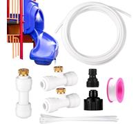 lasuroa Kit de Tubes d'eau pour Toboggans de Piscine, 2 Styles Buses Pulvérisation pour Toboggan d'eau avec 6m Tuyau, Adaptateur Robinet 3/4", Connecteur Tuyau, Attaches Zippées, Ruban PTFE (Blanc)