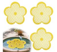 lasuroa Lot de 3 Îlots Flottants pour Abeilles, 22cm en Forme Fleur Station d'Abreuvement Abeilles Pollinisateur Sûr Abreuvoir Papillons pour Nourrir Bain Jardin Extérieur