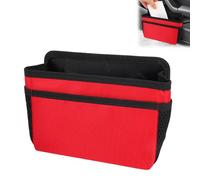 lasuroa Mini Poubelle de Voiture Pliable et Suspendue avec Crochet, en Tissu Oxford Imperméable Idéale pour Ranger les Accessoires de Votre Véhicule (Rouge)