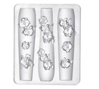 lasuroa Moules à Ongles en Silicone, Moules à Breloques 3D Forme Fleur Modèle en Silicone Délicat pour Sculpture de Fleurs pour Projets Créatifs Décoration Artistique du Bout des Doigts Femmes