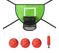lasuroa Panier de Basket Trampoline avec 3 Ballons de Basket et Pompe, Cerceau de Basketball pour Trampoline Étanche But de Basketball pour Les Amateurs de Basket-Ball de Tous Âges (Vert)