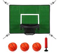 lasuroa Panier de Basket Trampoline, avec Mini Ballons de Basket et Gonfleur Bord Détachable pour Dunk Fixation de Basket-Ball pour Trampoline Carré pour Enfants et Adultes Intérieur et Extérieur