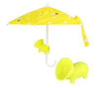 lasuroa Parasol Téléphone, 24 x 21 cm Parapluie Téléphone Portable Mini Parapluie pour Téléphone avec Ventouse de Style Cochon pour Extérieur Bloquer l'Éblouissement Réglable du Soleil (Jaune)