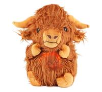lasuroa Peluche Vache des Highlands Qui Respire, Jouet en Peluche Apaisant avec Mouvement de Respiration Rythmique et Lumières Musicales Loutre Qui Respire Animal en Peluche Qui Respire