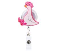 lasuroa Porte-Badge Rétractable en Forme, d'Oie Amusante et Amusante avec Pince Crocodile Accessoire pour Infirmières Médecins EnseignantsTravailleurs Médicaux