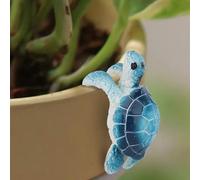 lasuroa Pot de Fleurs en Résine Forme de Tortue Grimpante, Décoration d'Intérieur ou d'Extérieur pour Jardin Clôture Balcon Terrasse (Bleu)